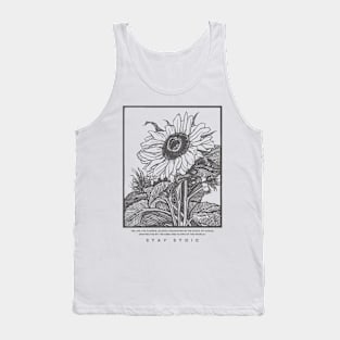 Grey Sunflower Stoic design Tank Top